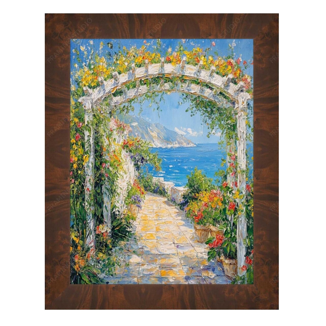 Brown Burl Wood Picture Frame – 11x14 Flat With Custom Design & Wall Hanging